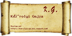 Károlyi Gejza névjegykártya